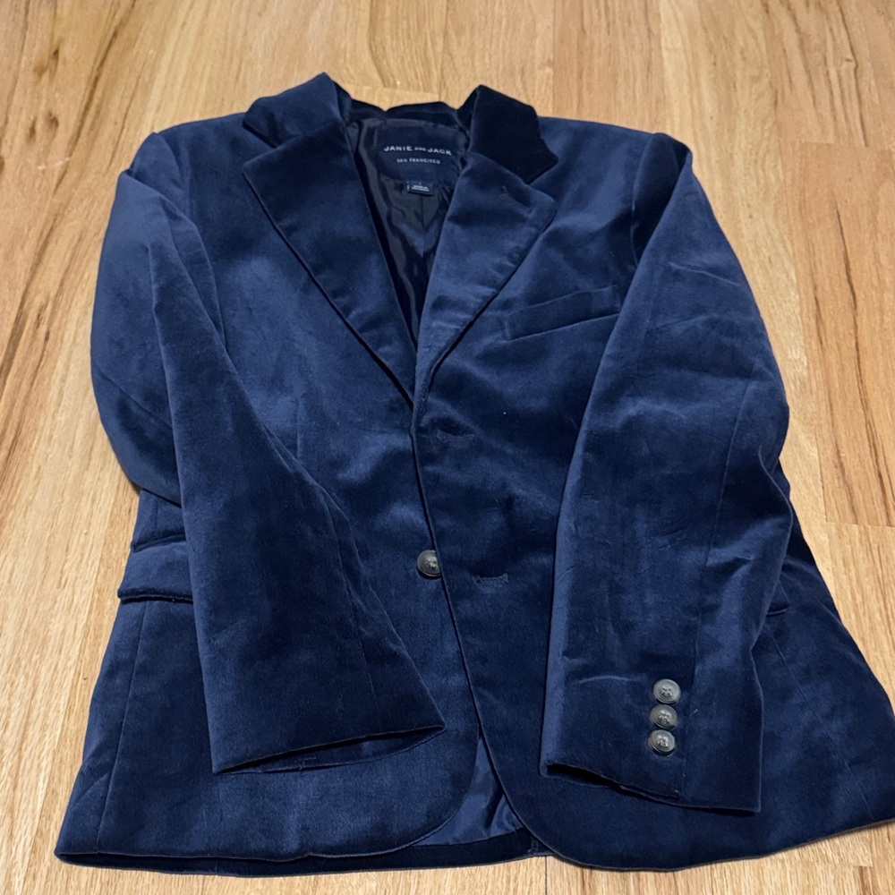 Janie and Jack like new navy velvet blazer